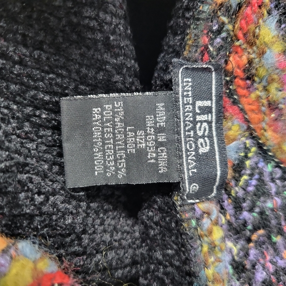 Lisa International Art-to-wear Fiber Texture Sweater jacket vest size Large Zip - Picture 6 of 7